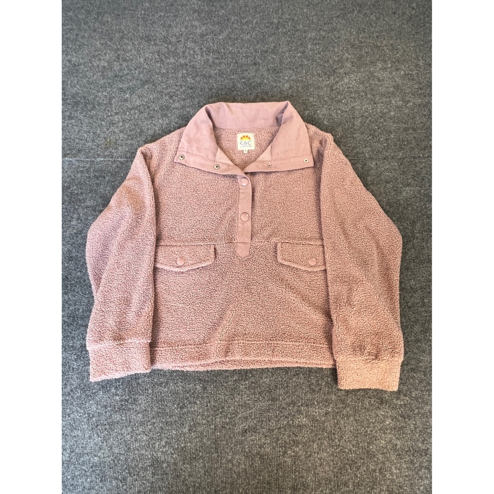 Cozy Cabin Core Teddy Fleece Pullover C&C California Mauve Large